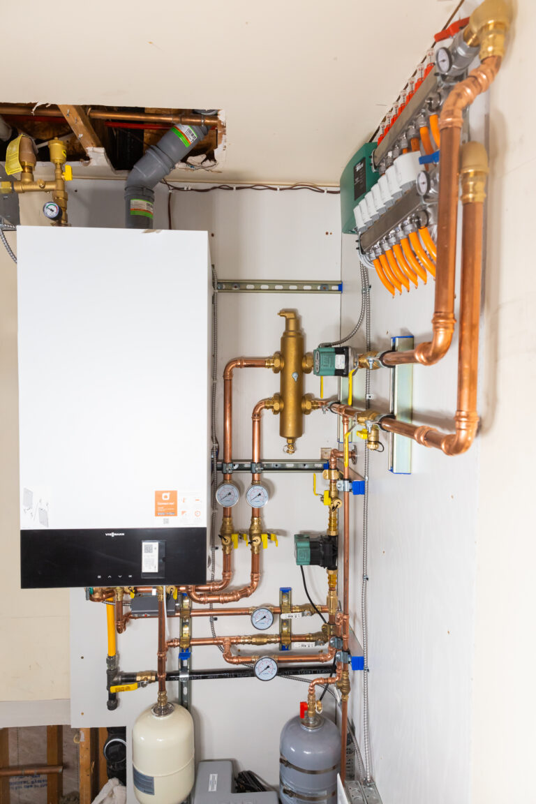 Hydronic tankless water system installed by Bee's Plumbing in Kirkland, WA